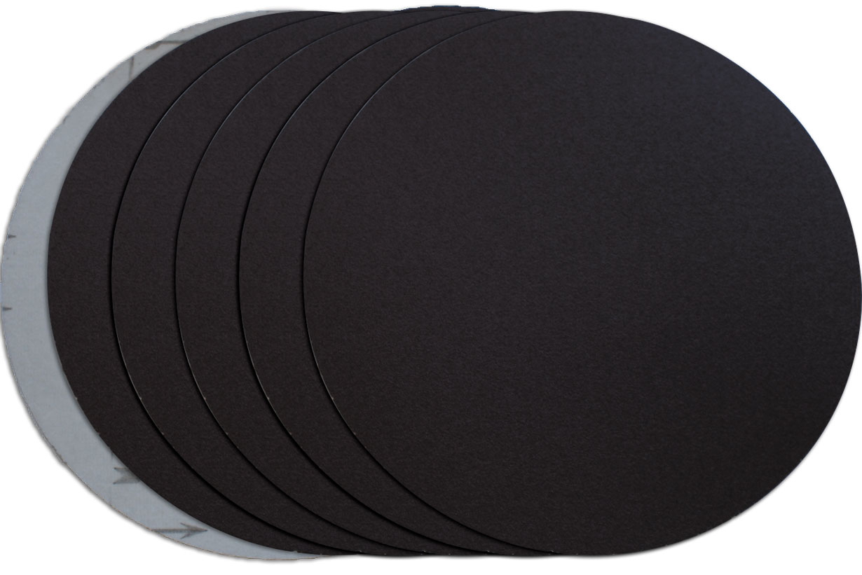 Диск шлифовальный на велкро основе P150, 300мм / без отв., черный, 5 шт.